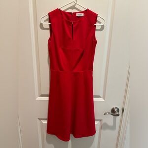 Brilliant red Calvin Klein A line dress